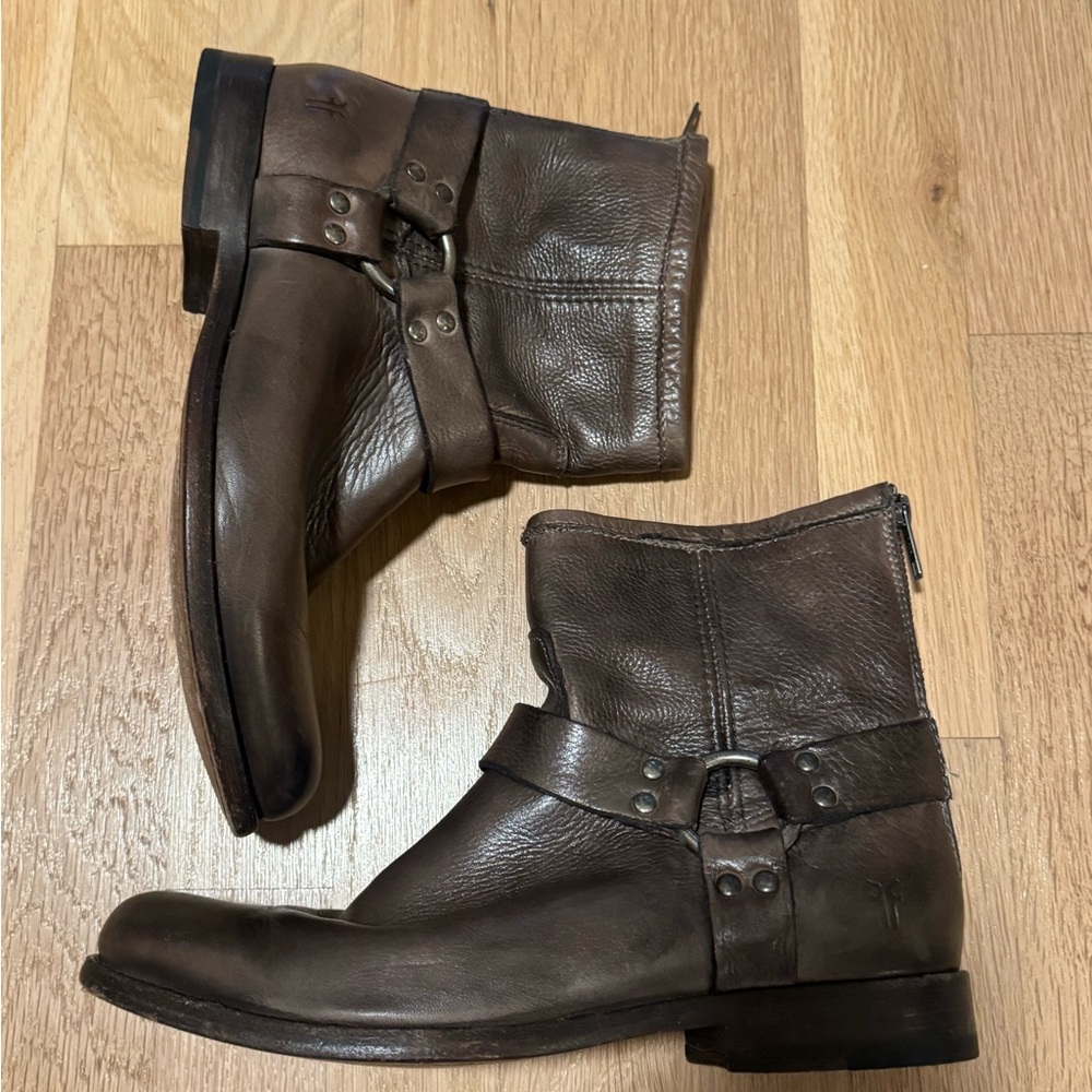 Frye Dark Brown Leather Booties